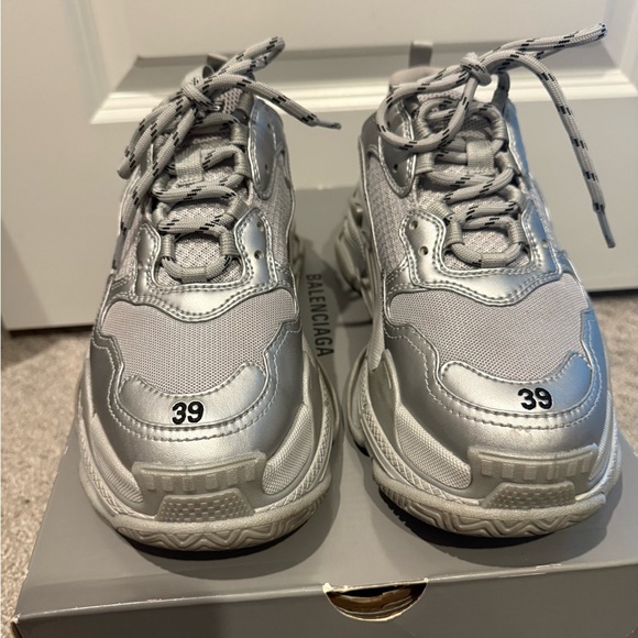 Balenciaga Silver Athletic Shoes - Picture 1 of 5